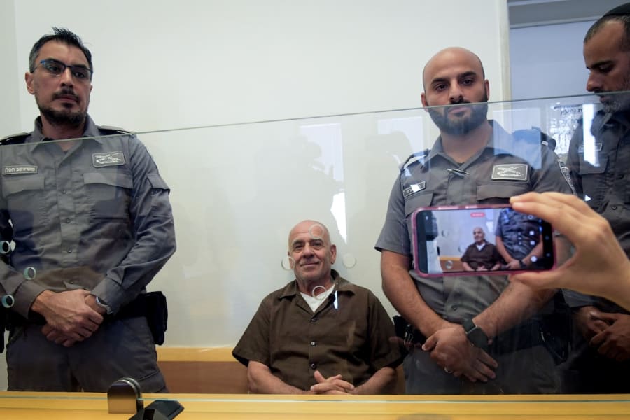 Moti Maman, 73, accused of visiting Iran twice and being in contact with Iranian intelligence, arrives for a court hearing at the court in Be'er Sheva, September 19, 2024. (Photo: Dudu Greenspan/Flash90)