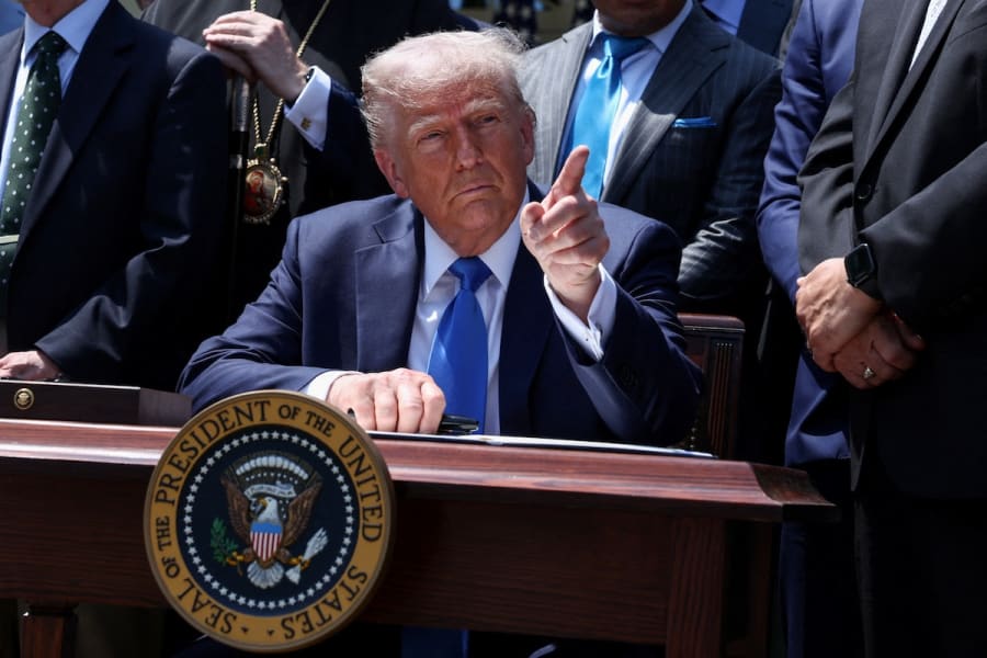 Le président américain Donald Trump à la Maison Blanche à Washington, D.C., le 1er mai 2025. (Photo : REUTERS/Evelyn Hockstein)