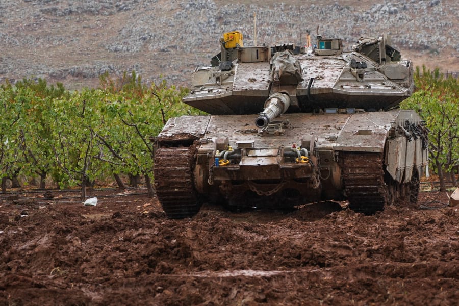 Illustrative - An Israeli tank near the Israeli border with Lebanon, northern Israel, November 27, 2024. (Photo: Ayal Margolin/Flash90)