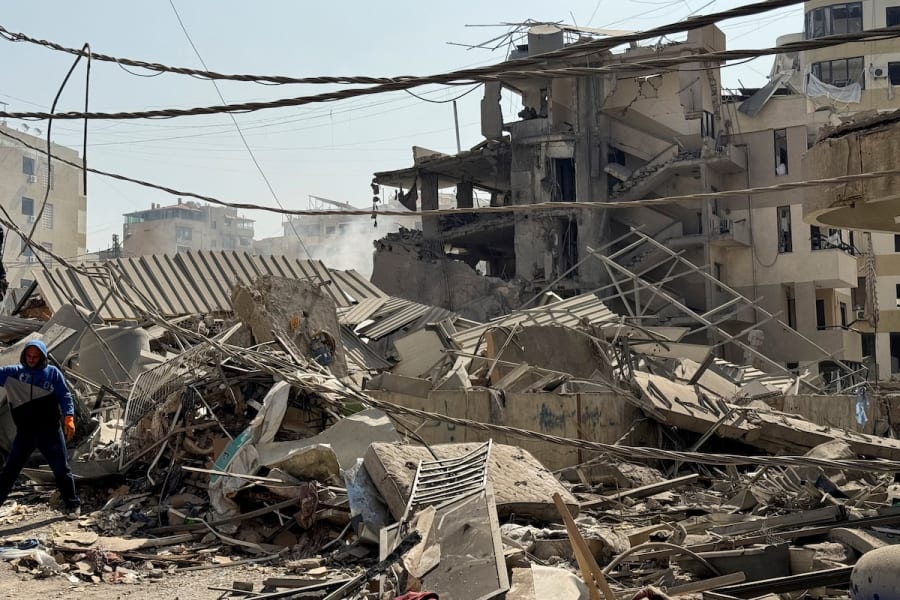 A man stands next to rubble at a damaged site in the aftermath of Israeli strikes, in Beirut's southern suburbs, Lebanon June 6, 2025. (Photo: REUTERS/Ali Hankir)