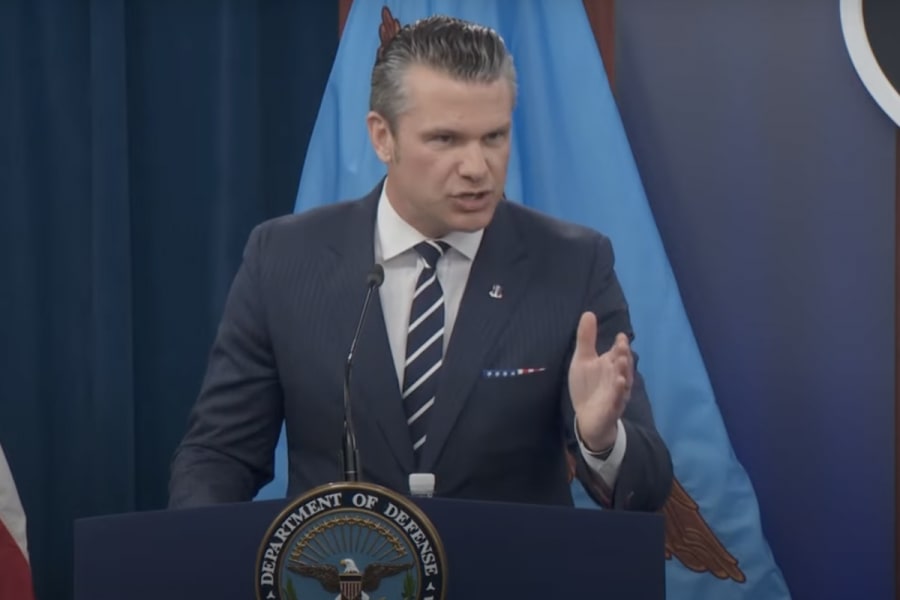 US Defense Secretary Pete Hegseth speaking at the Pentagon, June 22, 2025. (Photo: Screenshot)