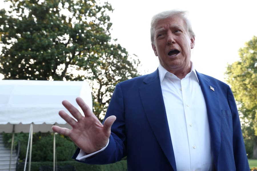 U.S. President Donald Trump speaks to media ahead of boarding Marine One to depart to attend the NATO Summit in The Hague, Netherlands, from the South Lawn at the White House in Washington, D.C., June 24, 2025. (Photo: REUTERS/Kevin Lamarque)