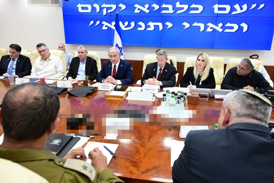 Israeli Prime Minister Benjamin Netanyahu leads a government meeting, June 18, 2025. (Photo: Haim Zach/GPO)