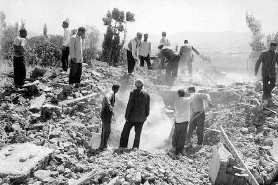 Scene of devastating earthquake in Iran, 1962 (Photo: Public domain)