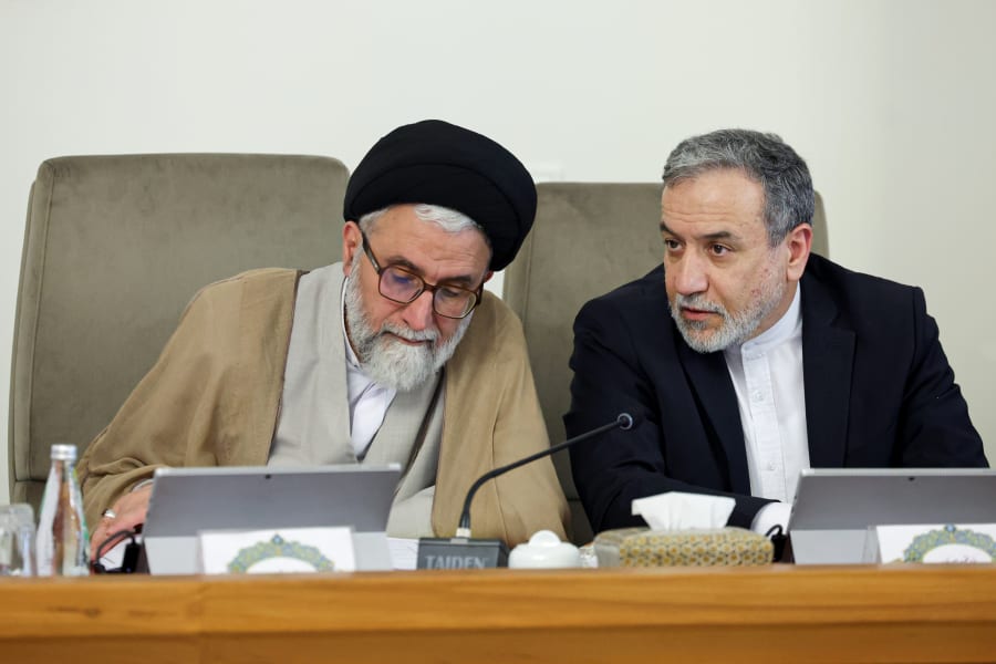 July 9, 2025, Tehran, Iran: Iranian Foreign Minister ABBAS ARAGHCHI (R) and members of the Iranian Cabinet attend a government meeting in Tehran. Photo: Reuters (Credit Image: © Iranian Presidency via ZUMA Press Wire)