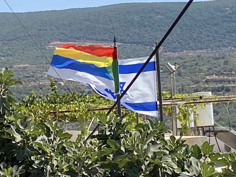 Drapeaux druzes et israéliens en Galilée