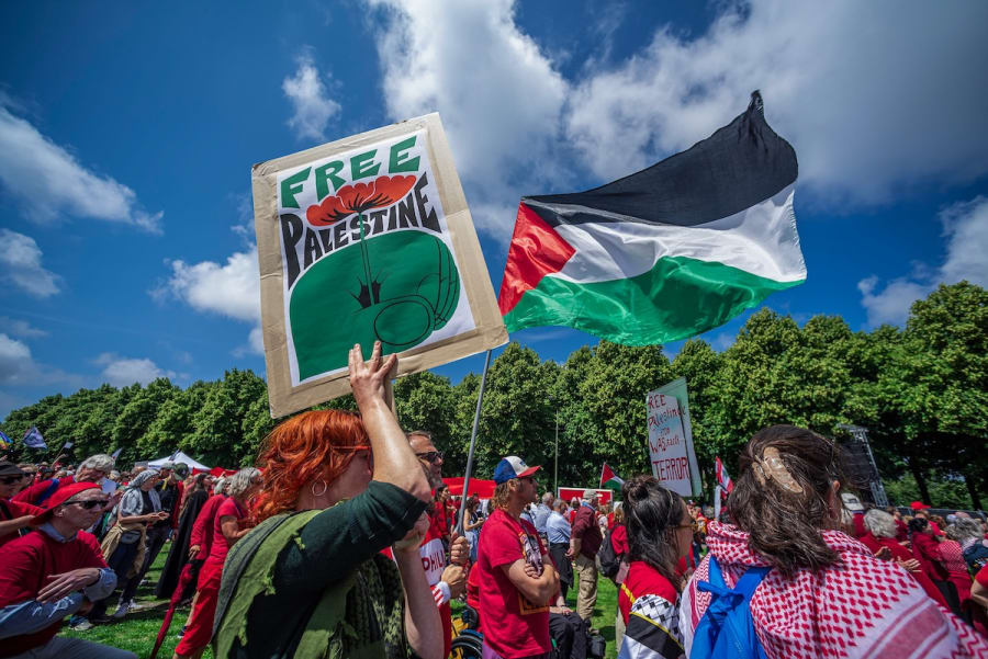 A pro-Palestinian protest at The Hague, Netherlands, June 15, 2025. (Photo: Charles M Vella / SOPA Images via Reuters)