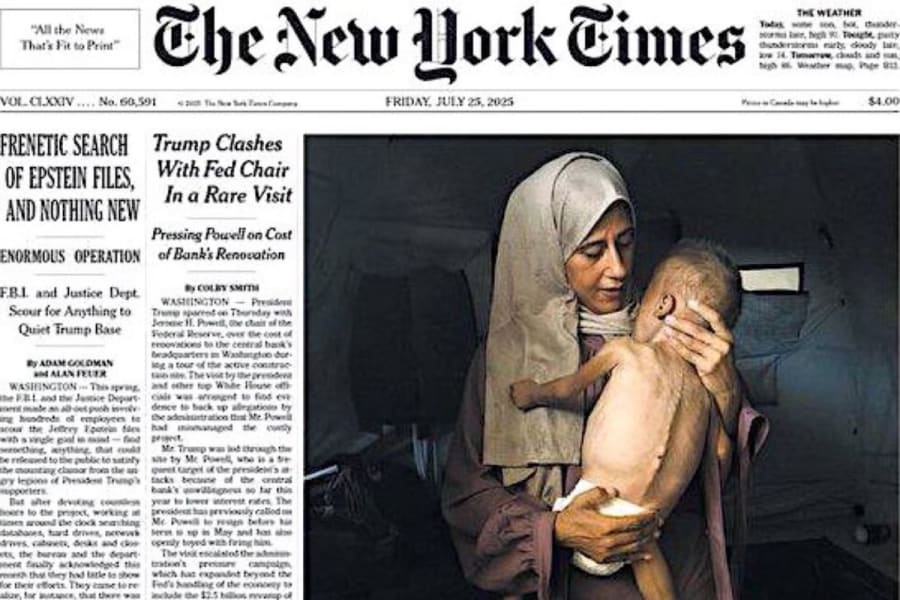 Mohammed Zakaria al-Mutawaq being held by his mother (Photo: Screenshot/NYT)