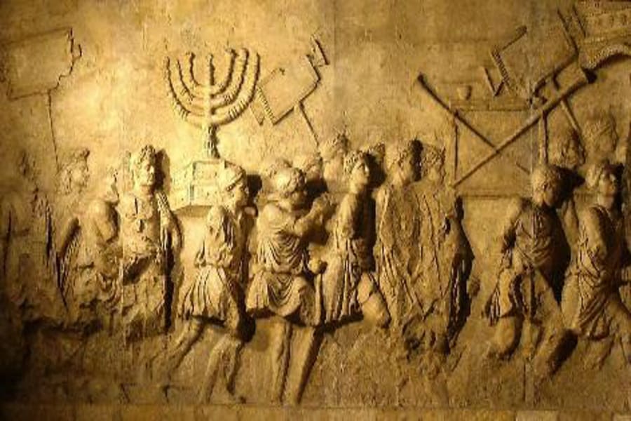 Image CC BY 3.0 via Wikimedia Commons – Arch of Titus Menorah Relief