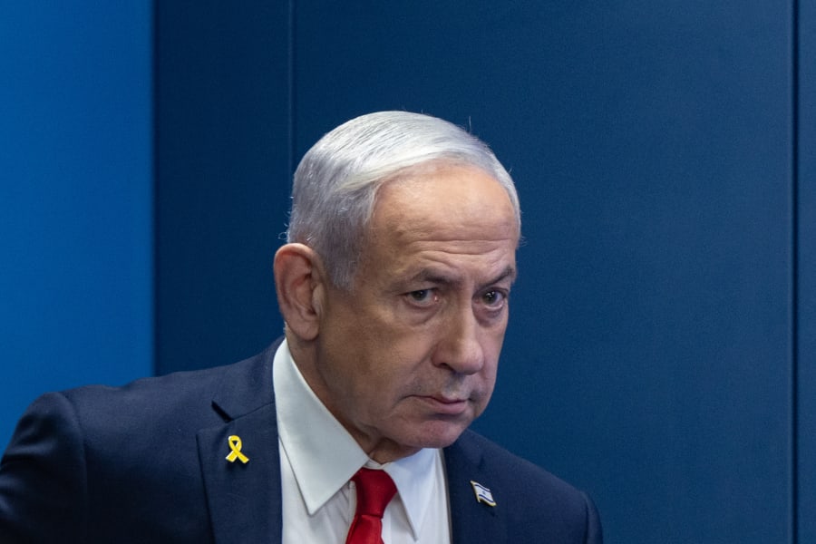Illustrative: Israeli Prime Minister Benjamin Netanyahu holds a press conference at the PMO in Jerusalem, Aug. 10, 2025. Photo by Yonatan Sindel/ Flash90