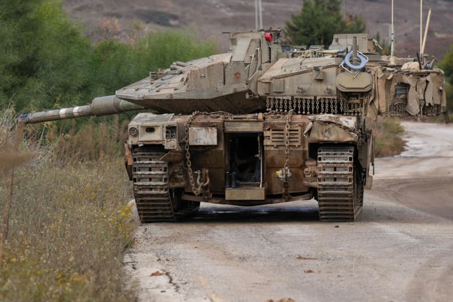 An Israeli tank near the Israeli border with Lebanon, on November 18, 2024. (Photo: Ayal Margolini/Flash90)