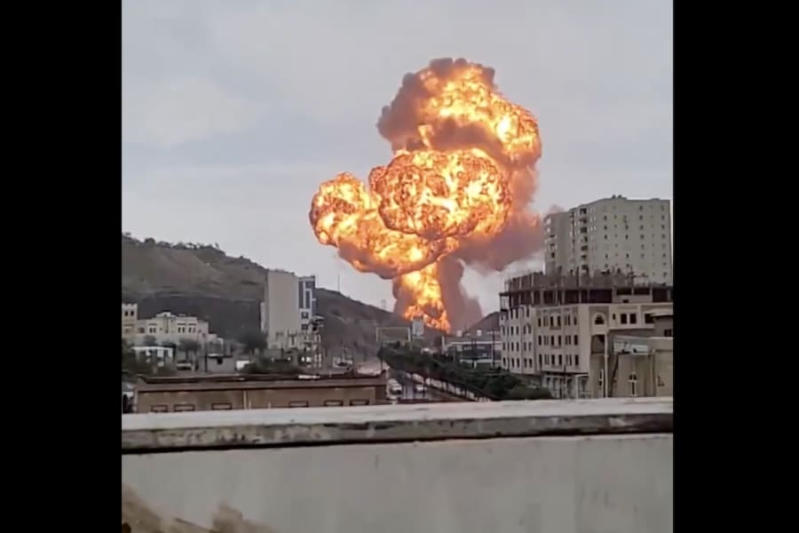 Israeli airstrike against Houthi targets in Yemen, Aug. 24, 2025. (Photo: Screenshot)