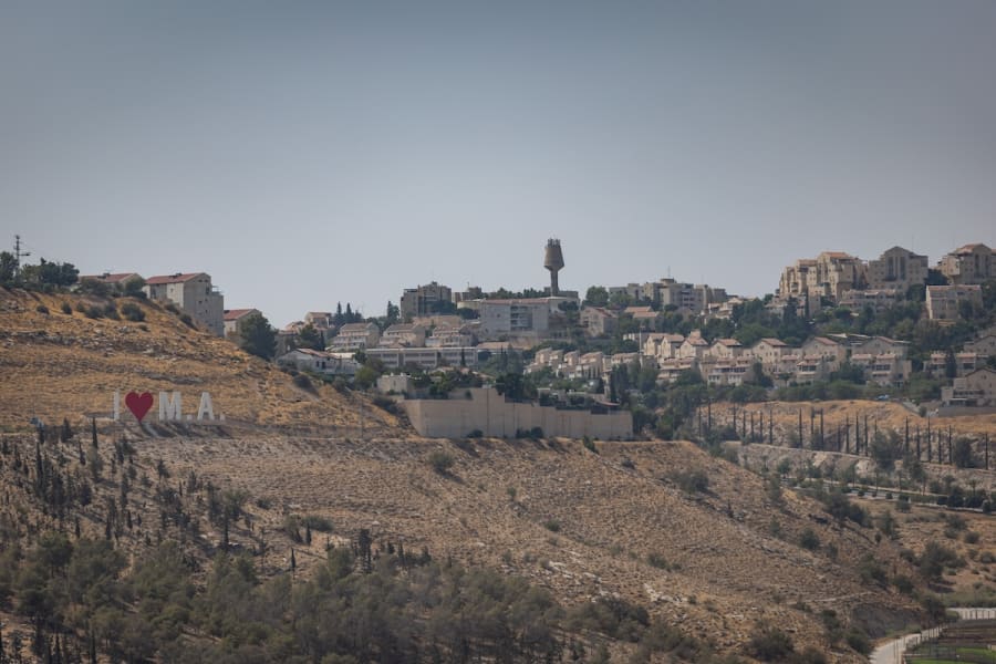 View of the Israeli city of Maale Adumin, in the West Bank on August 14, 2025. (Photo: Yonatan Sindel/Flash90)