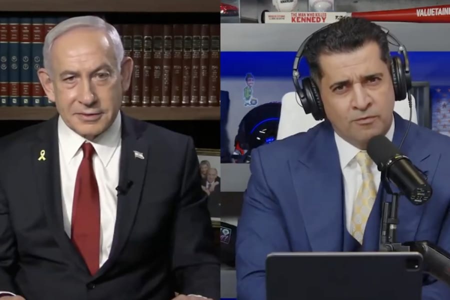 Israeli Prime Minister Benjamin Netanyahu on a podcast interview with Patrick Bet-David (Photo: Screenshot/X)