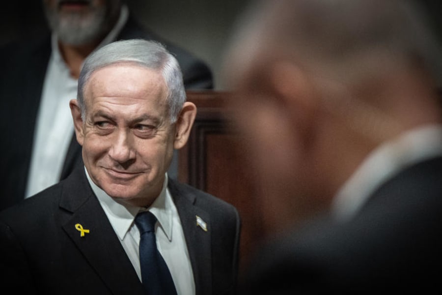 Israel's Prime Minister Benjamin Netanyahu at the opening ceremony of the new Knesset museum, in Jerusalem, August 11, 2025. (Photo: Yonatan Sindel/Flash90)