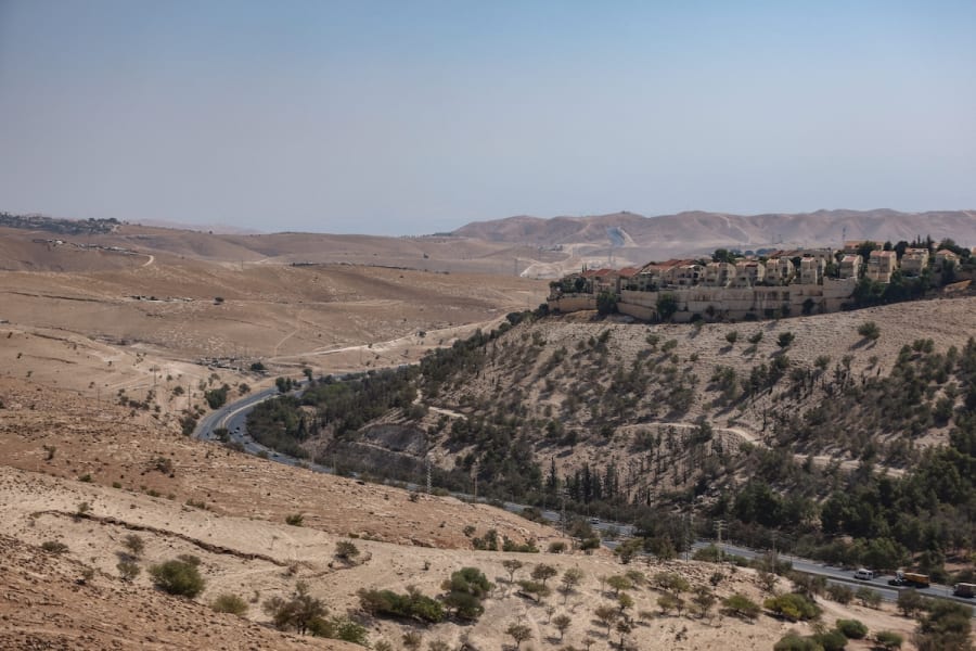 View of the area of the planned E1 project between Jerusalem and Ma’ale Adumim, August 21, 2025. (Photo: Jamal Awad/Flash90)