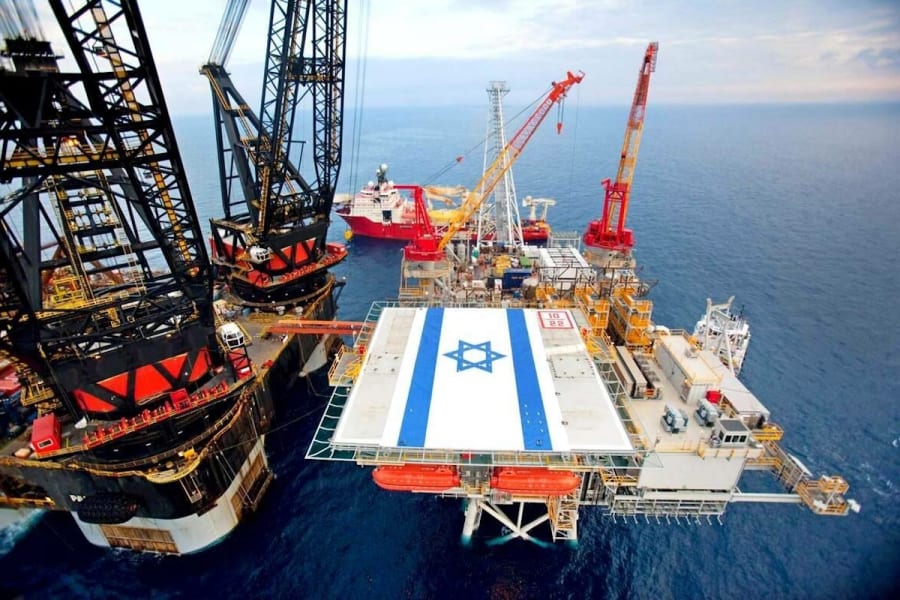 Israeli Leviathan gas field gas processing rig off the coast of Caesarea. (Photo: Delek Drilling)
