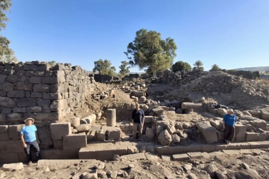 The synagogue uncovered at the excavation (Photo: Michael Azband)