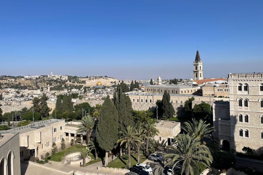 The Anglican International School Jerusalem with a view of the Old City of Jerusalem in the background (Photo: Anglican International School Jerusalem/Facebook)