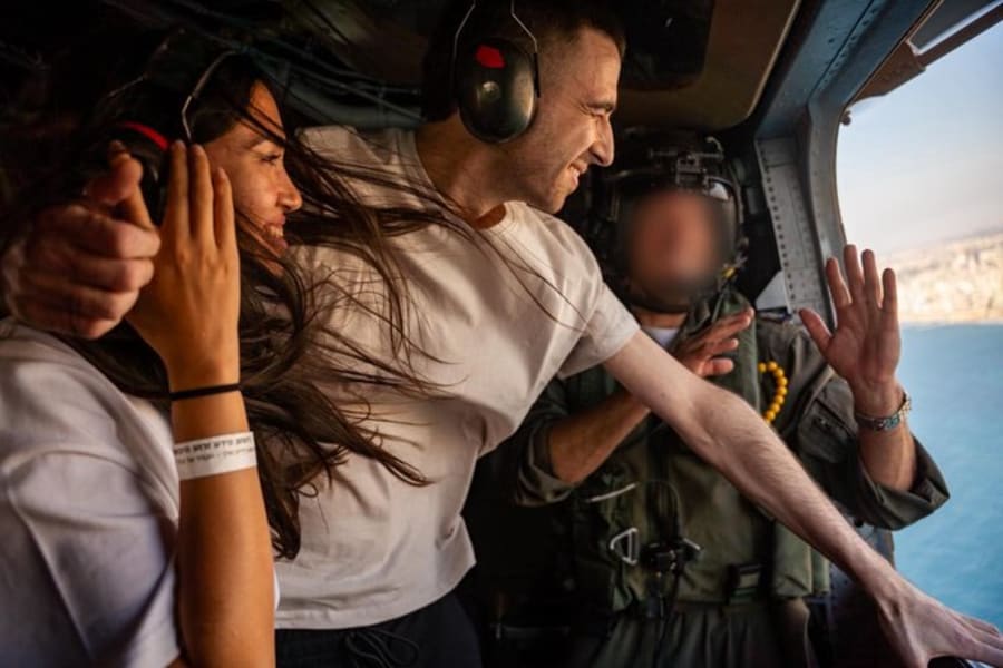 Noa Argamani and Avinatan Or reunited after Or's release, Oct 14, 2025 Photo: (Photo: Social media - used under section 27A)