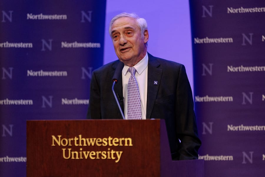 Joel Mokyr, a professor at Northwestern University who won the 2025 Nobel economics prize alongside Peter Howitt of Brown University and Philippe Aghion of the College de France, INSEAD, and the London School of Economics and Political Science, speaks at a press conference on campus in Evanston, Illinois, U.S. October 13, 2025. (Photo: Jim Vondruska/Reuters)
