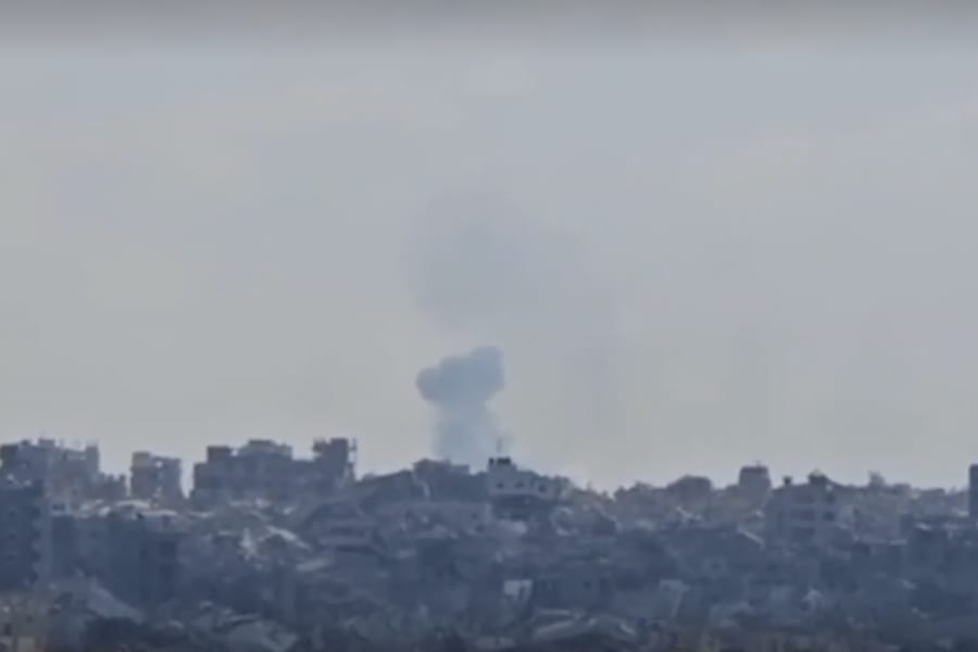 Smoke rises from the area of Hamas' attack on IDF engineering vehicle in Rafah, Oct. 19, 2025. (Photo: Screenshot)