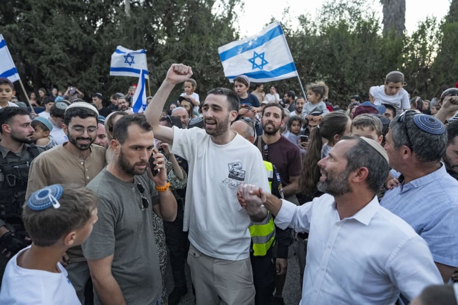 Freed Israeli hostage Avinatan Or arrives at his home in the Jewish settlement of Shilo, October 21, 2025. (Photo: Erik Marmor/Flash90)