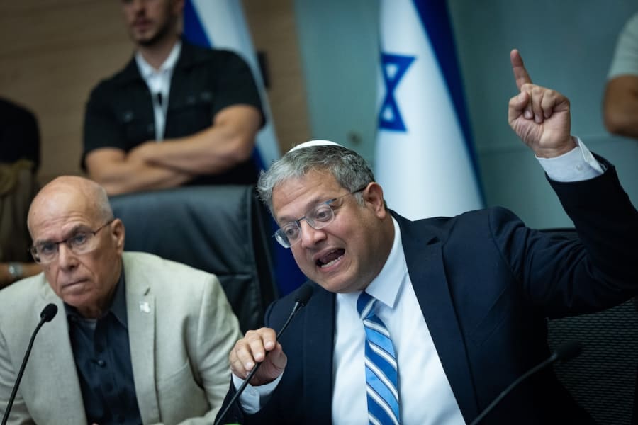 National Security Minister Itamar Ben Gvir attends a National Security committee meeting at the Knesset, the Israeli parliament on October 27, 2025. (Photo: Yonatan Sindel/Flash90)