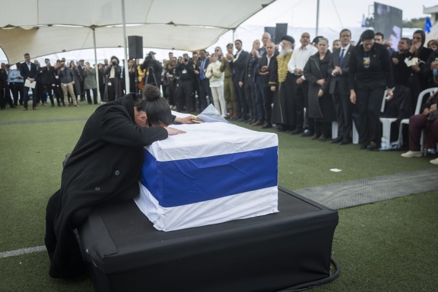 The funeral of Ran Gvili, whose body was held by Hamas in the Gaza Strip since October 7 and was returned to Israel few days ago, in Meitar, southern Israel, January 28, 2026. (Photo: Chaim Goldberg/Flash90)