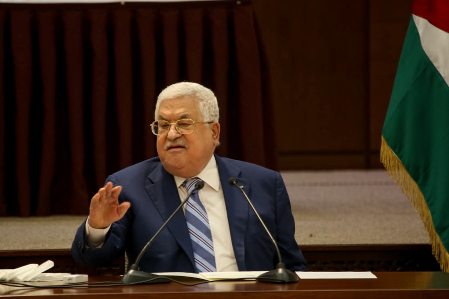 Palestinian Authority President Mahmoud Abbas speaks during a meeting of the Palestinian leadership in Ramallah, August 18, 2020. Photo by Flash90