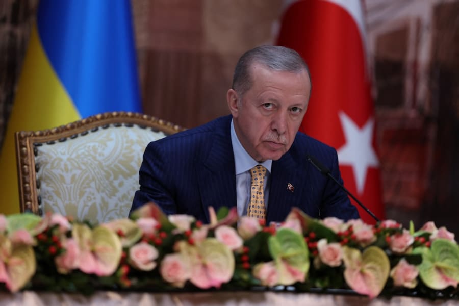 Turkish President Tayyip Erdogan is seen during a press conference with his Ukrainian counterpart Volodymyr Zelenskyy (not pictured) in Istanbul, Turkey, March 8, 2024. (Photo: REUTERS/Umit Bektas)