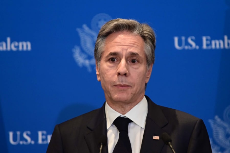 U.S. Secretary of State Antony Blinken speaks during a press conference in Tel Aviv on January 9, 2024. (Photo: Tomer Neuberg/Flash90)