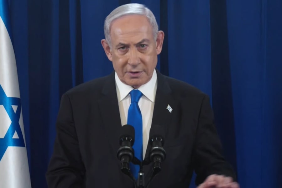 2024년 7월 13일(토) 기자회견에 참석한 베냐민 네타냐후 이스라엘 총리 (사진: 스크린샷).