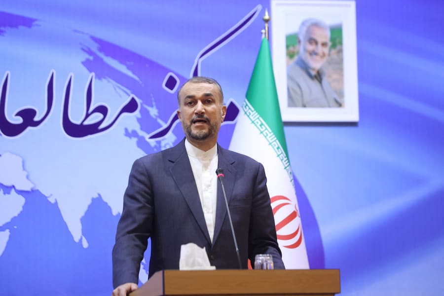 Iran's Foreign Minister Hossein Amir-Abdollahian speaks during news conference in Tehran, Iran July 17, 2023. (Photo: Majid Asgaripour/WANA via REUTERS)