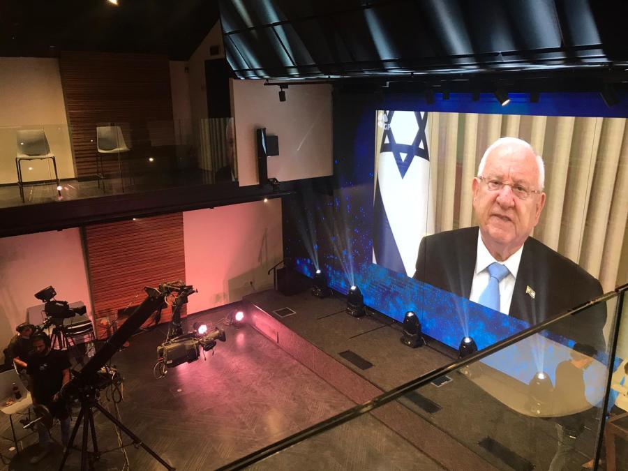 President Reuven Rivlin speaking in a recorded message to the 4th annual Christian Media Summit, Oct. 18, 2020 (Photo: All Israel News)