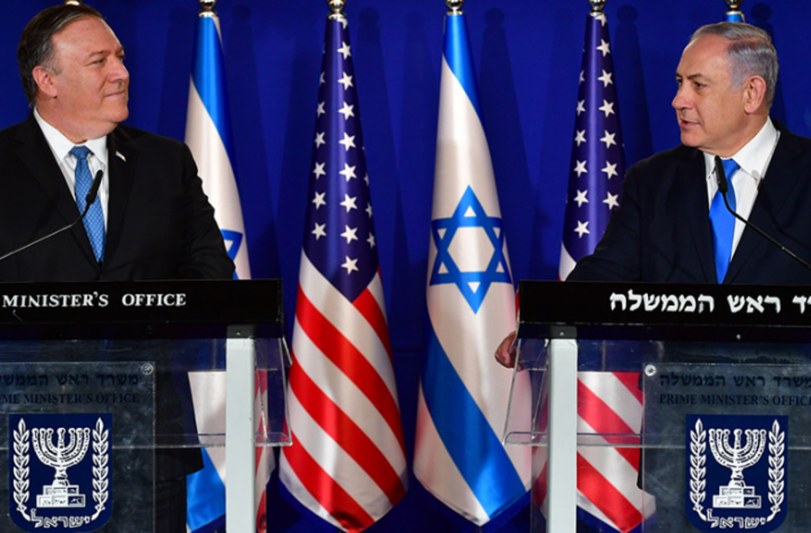 Secretary of State Mike Pompeo held a news conference in Jerusalem on Monday with Israeli Prime Minister Benjamin Netanyahu. (photo credit: GPO/Kobi Gideon)