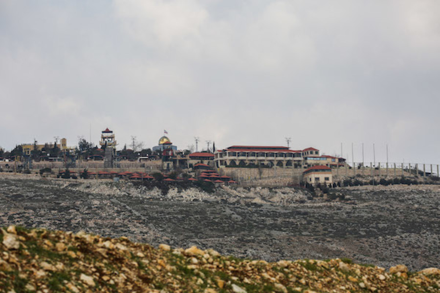 View of the Lebanese village of Maroun El Ras near the Border with Israel, as seen from the Israeli side, February 16, 2020. (Photo David Cohen/Flash90)