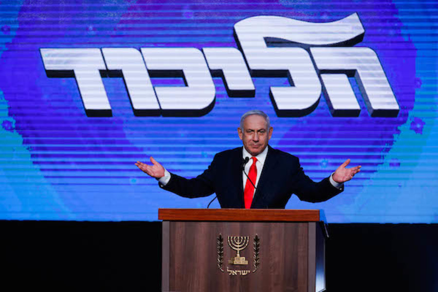 Prime Minister Benjamin Netanyahu addresses his supporters on the night of the Israeli elections, at the party headquarters in Jerusalem, March 24, 2021. (Photo: Olivier Fitoussi/Flash90)