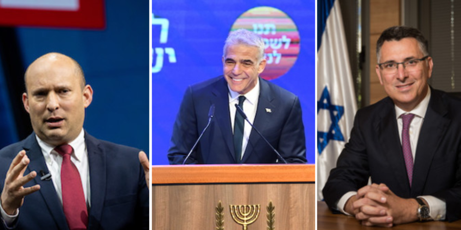 POSSIBLE COALITION (left to right): Naftali Bennett, head of Yamina; Yair Lapid, head of Yesh Atid; and Gideon Sa’ar, head of the New Hope party.