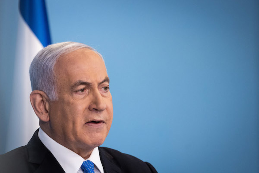 Israeli Prime Minister Benjamin Netanyahu at a press conference on April 20, 2021. (Photo: Yonatan Sindel/Flash90)