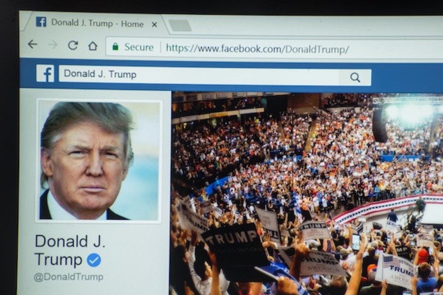 (Shutterstock: June 28, 2017: Official facebook profile of president of United States of America Donald J. Trump)