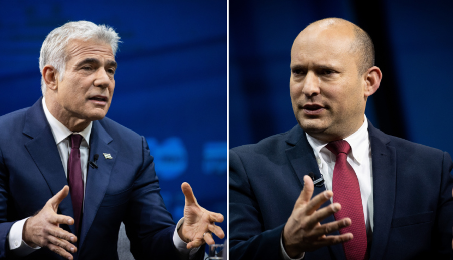 Foreign Minister Yair Lapid (L) and Prime Minister Naftali Bennett (Photos: Flash90)