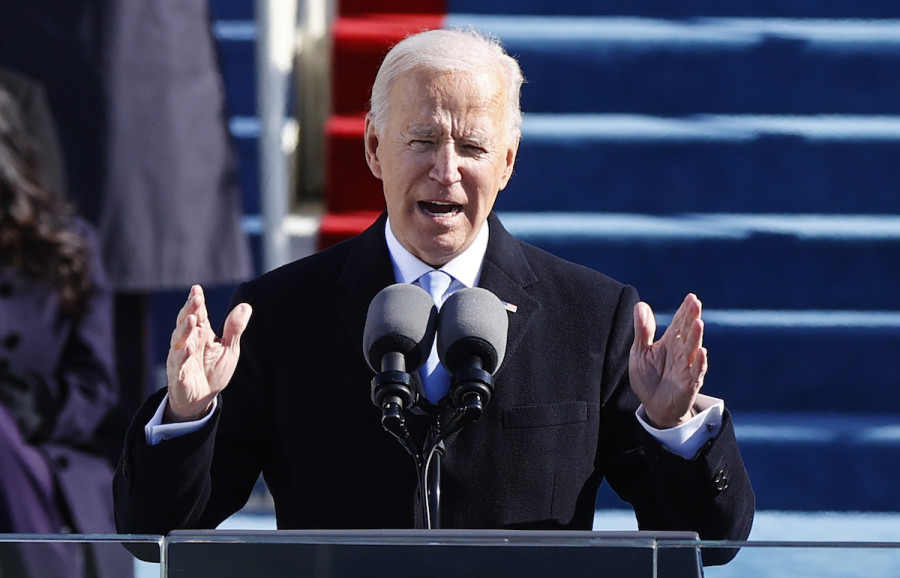 U.S. President Joe Biden delivers his speech after he was sworn in as the 46th President of the United States on the West Front of the U.S. Capitol in Washington, DC., Jan. 20, 2021. (Photo: REUTERS/Jim Bourg)