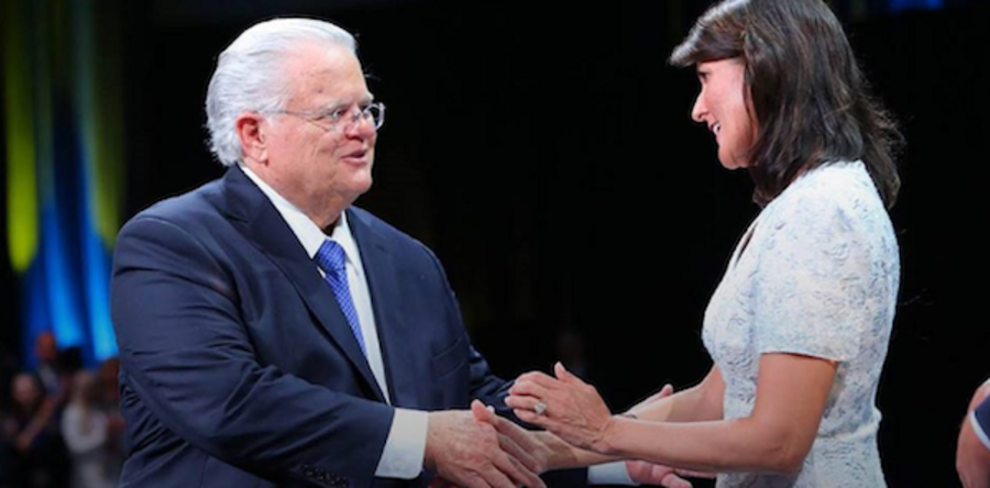 Pastor John Hagee and former Amb. Nikki Haley (source: CUFI.org)