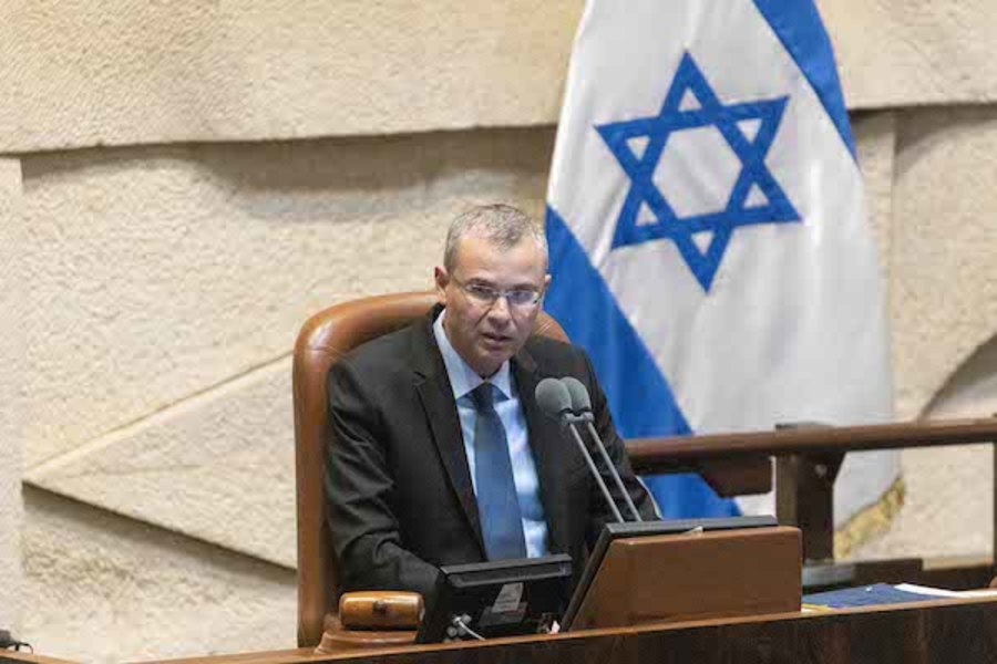 Knesset Speaker Yariv Levin seen at the Knesset, the Israeli parliament in Jerusalem, June 7, 2021. (Photo: Yonatan Sindel/Flash90)