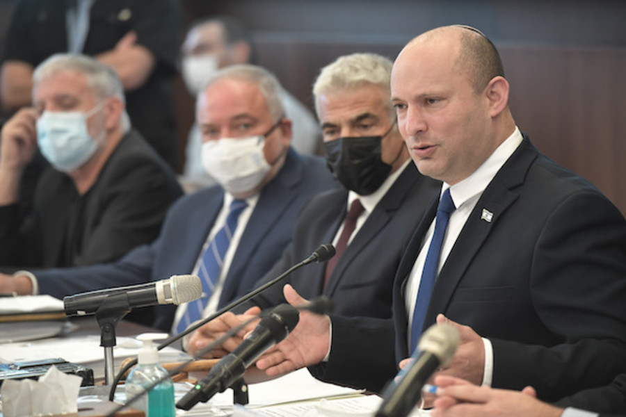 Prime Minister Naftali Bennett at the weekly Cabinet meeting, June 27, 2021. (Photo: Koby Gideon/GPO)
