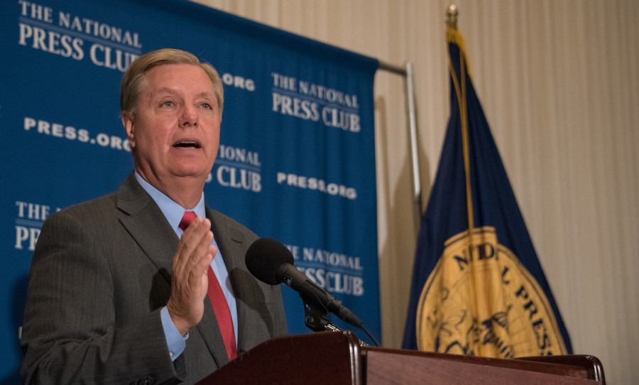 Washington, DC - September 8, 2015: Senator Lindsey Graham, candidate for the Republican presidential nomination, speaks at a National Press Club luncheon (Photo: Shutterstock)