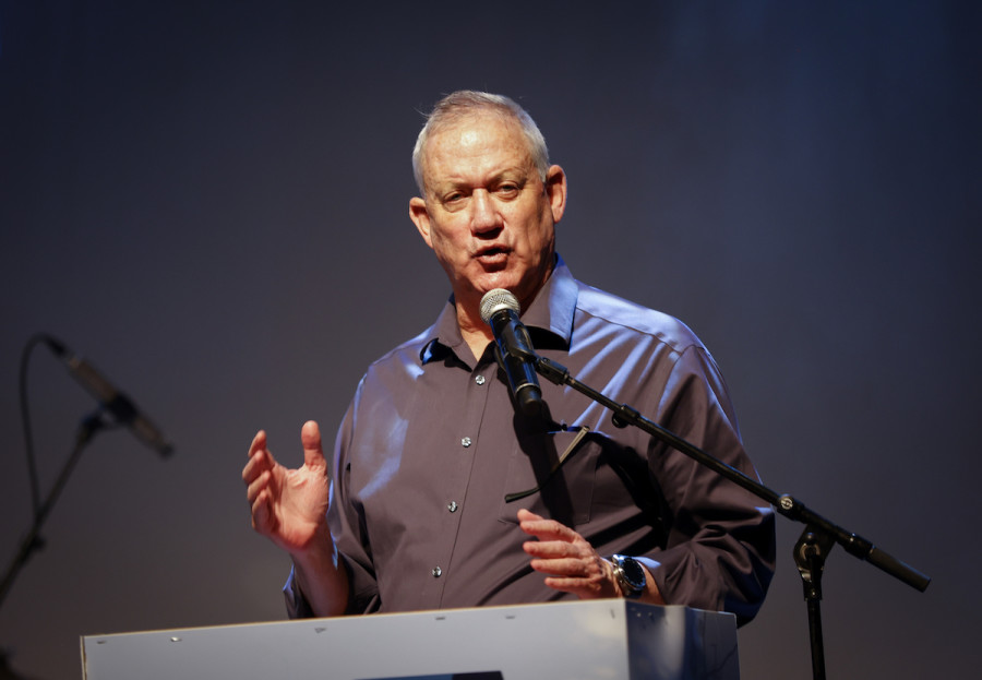 Israeli Minister of Defense Benny Gantz attends a conference for retired Israelis in the Eshkol region, southern Israel, July 13, 2021. (Photo: Flash90)