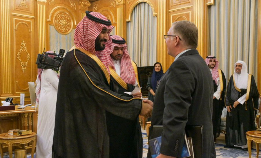Rosenberg and a delegation of Israeli and American Evangelical leaders meeting with the Saudi Crown Prince on Sept. 10, 2019 in the royal palace in Jeddah. (Photo: ALL ARAB NEWS)
