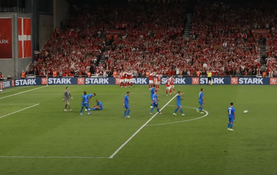 Denmark defeats Israeli national soccer team in World Cup Qualifier, Sept. 7, 2021 (Photo: screenshot)